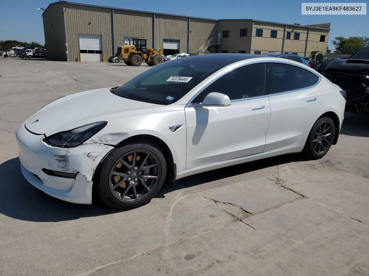 2019 Tesla Model 3 VIN: 5YJ3E1EA9KF483627 Lot: 74379444