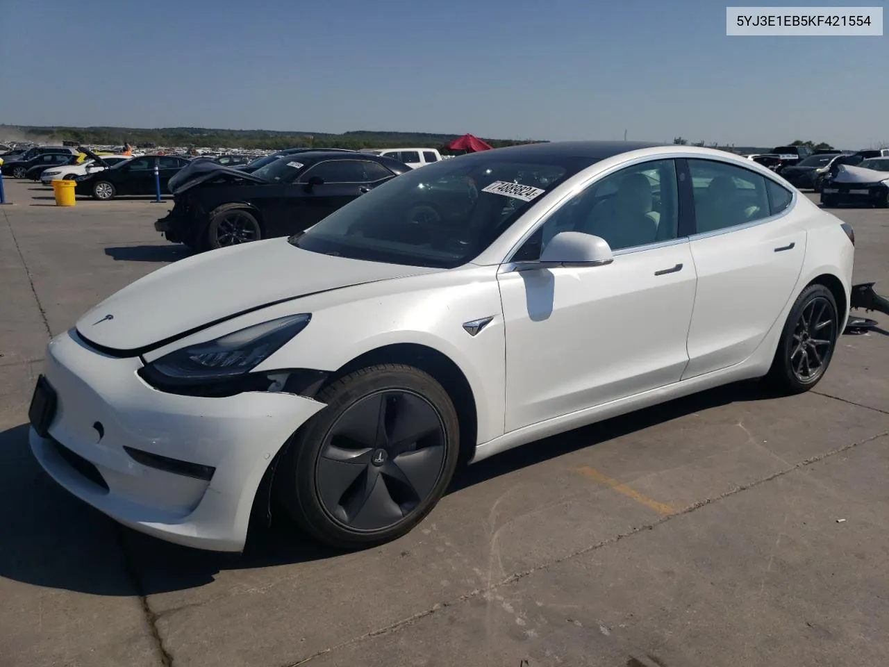 2019 Tesla Model 3 VIN: 5YJ3E1EB5KF421554 Lot: 74889824