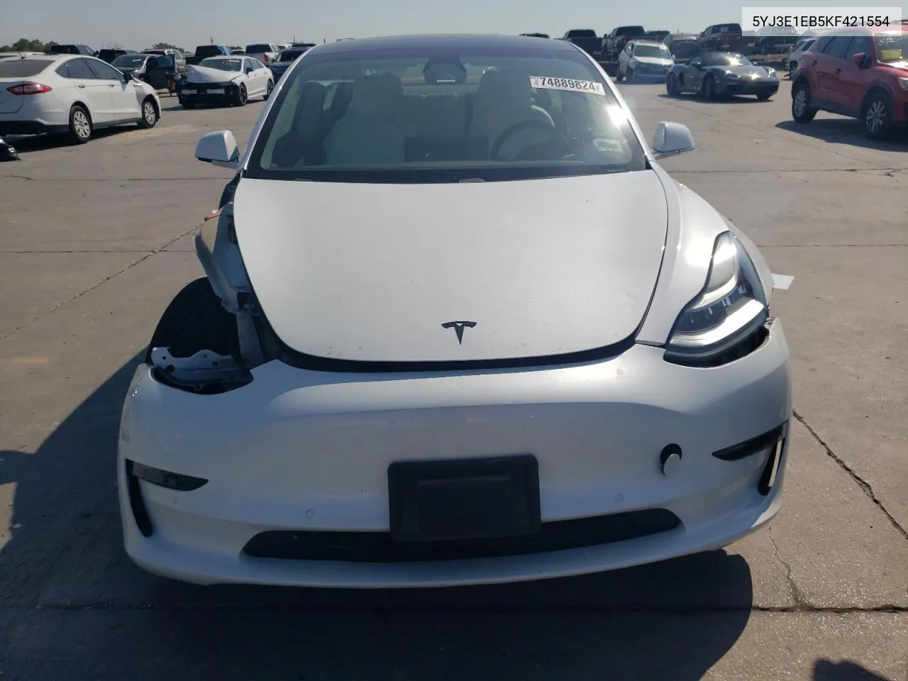 2019 Tesla Model 3 VIN: 5YJ3E1EB5KF421554 Lot: 74889824