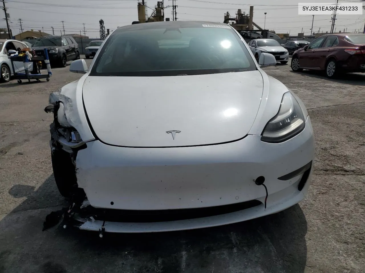 2019 Tesla Model 3 VIN: 5YJ3E1EA3KF431233 Lot: 74935344