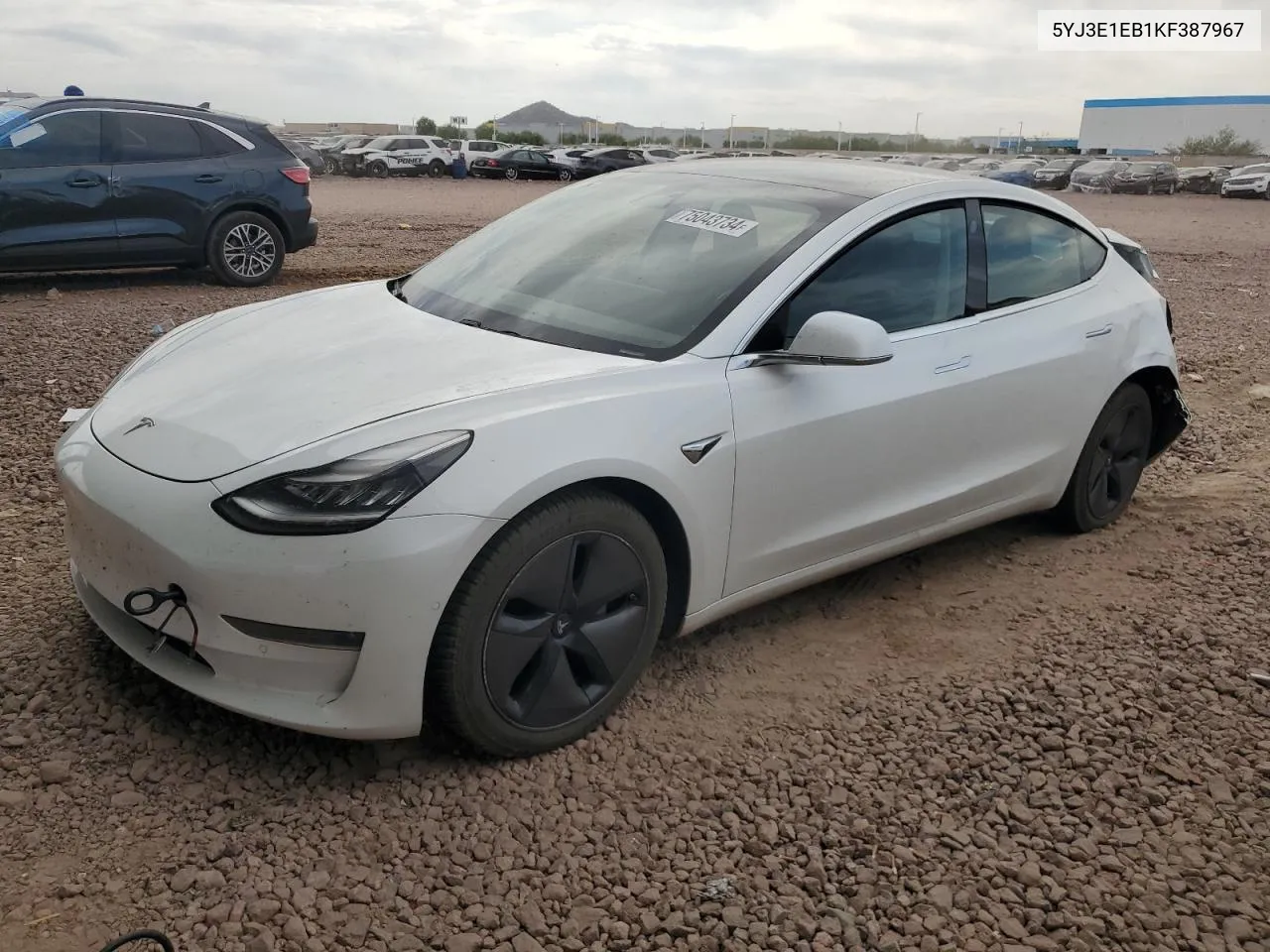 2019 Tesla Model 3 VIN: 5YJ3E1EB1KF387967 Lot: 75043734