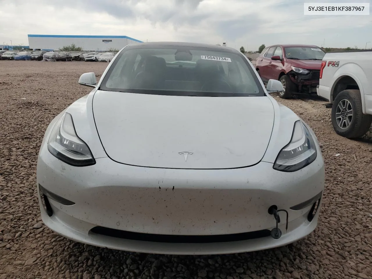 2019 Tesla Model 3 VIN: 5YJ3E1EB1KF387967 Lot: 75043734