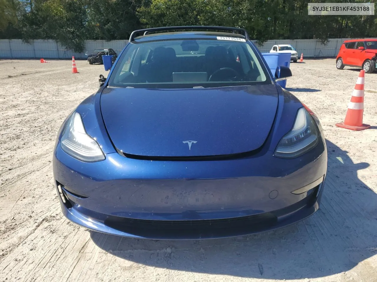 2019 Tesla Model 3 VIN: 5YJ3E1EB1KF453188 Lot: 75173534