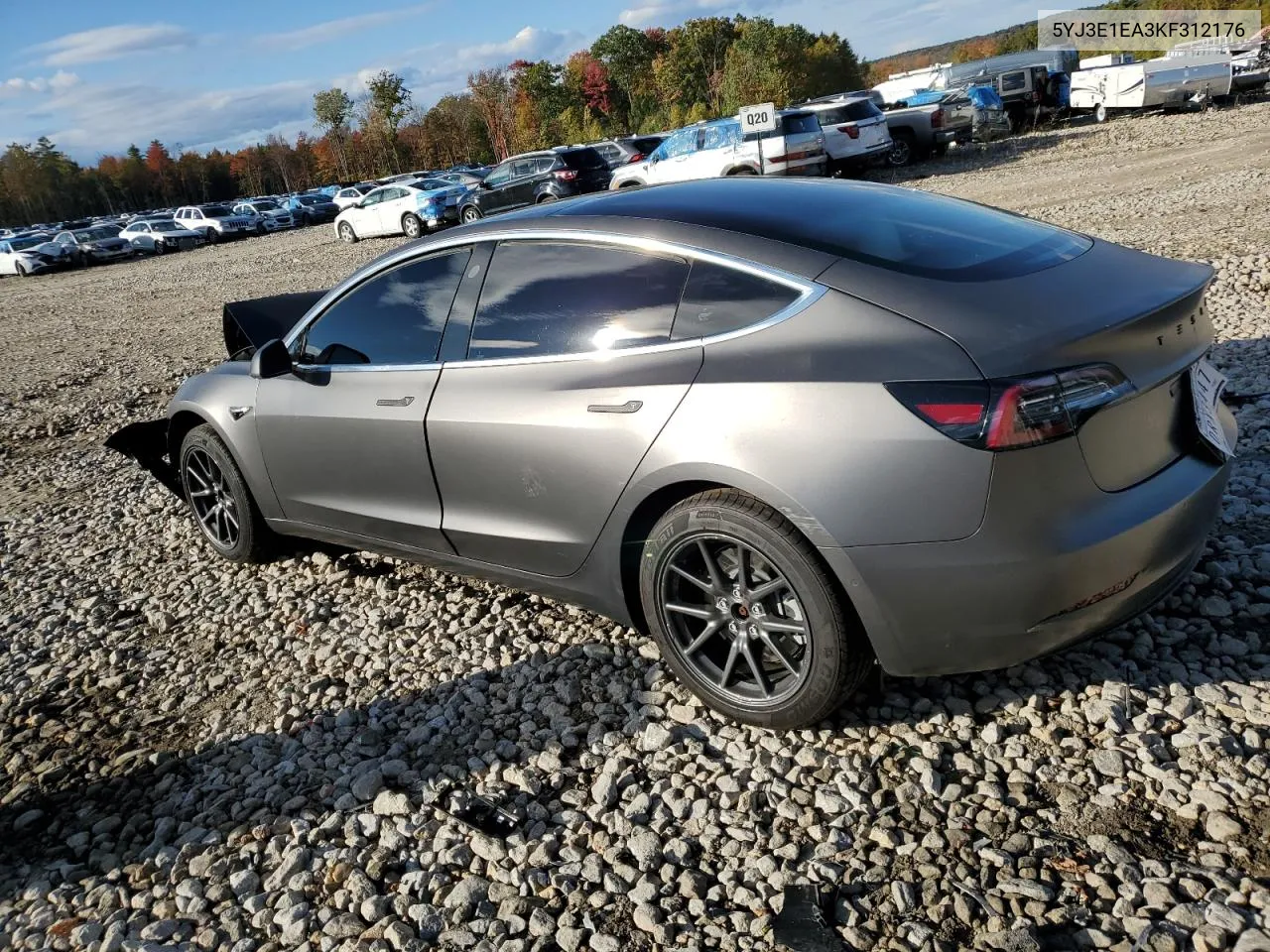 2019 Tesla Model 3 VIN: 5YJ3E1EA3KF312176 Lot: 75173584