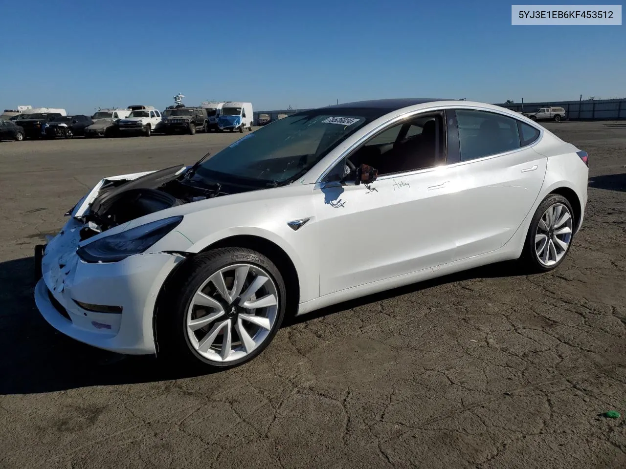 2019 Tesla Model 3 VIN: 5YJ3E1EB6KF453512 Lot: 75526024