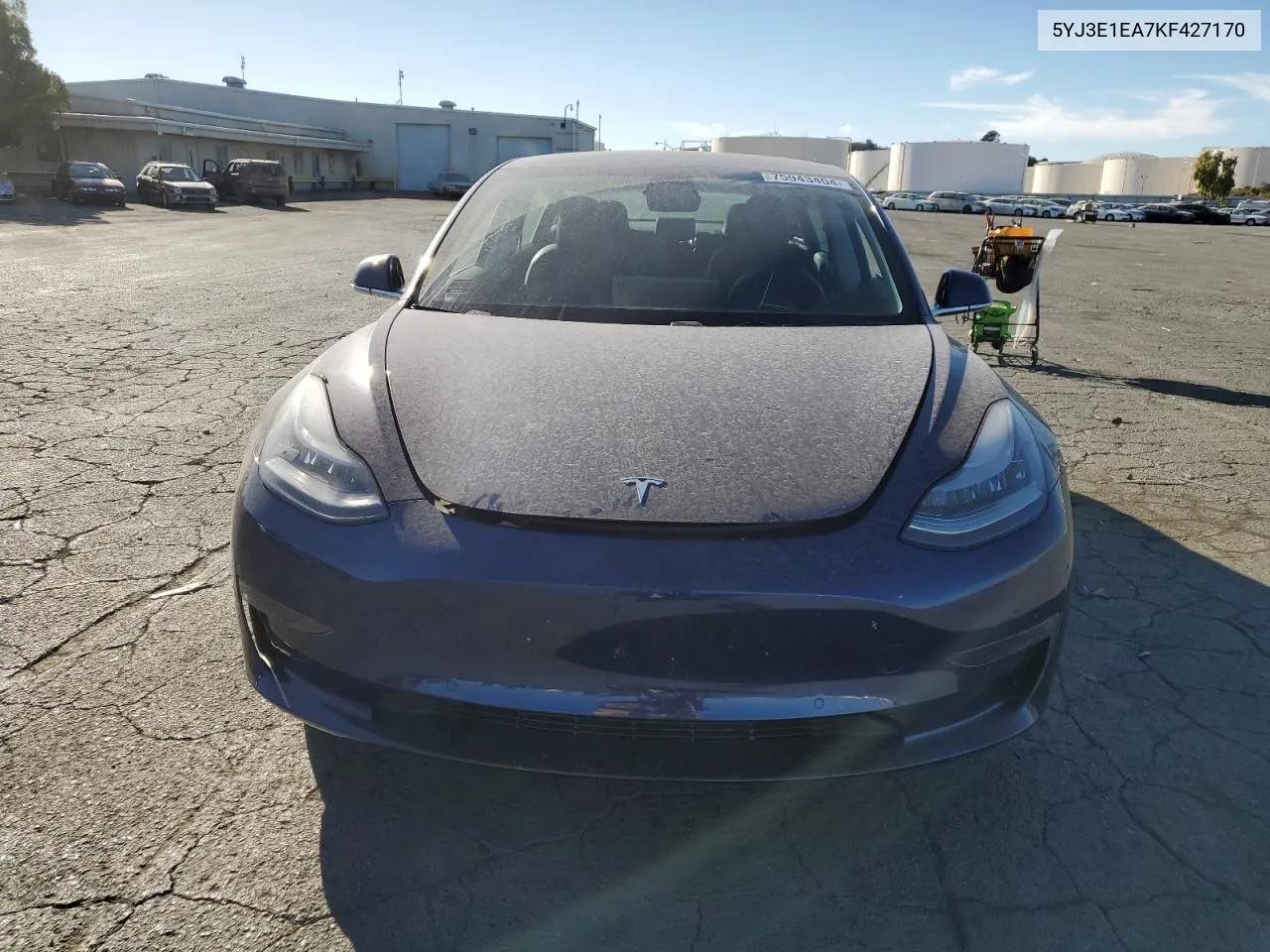 2019 Tesla Model 3 VIN: 5YJ3E1EA7KF427170 Lot: 75943404