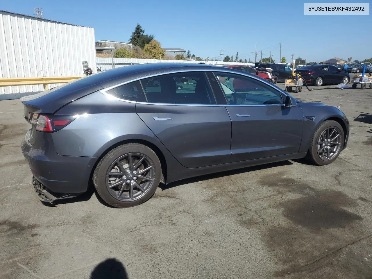 2019 Tesla Model 3 VIN: 5YJ3E1EB9KF432492 Lot: 76143894