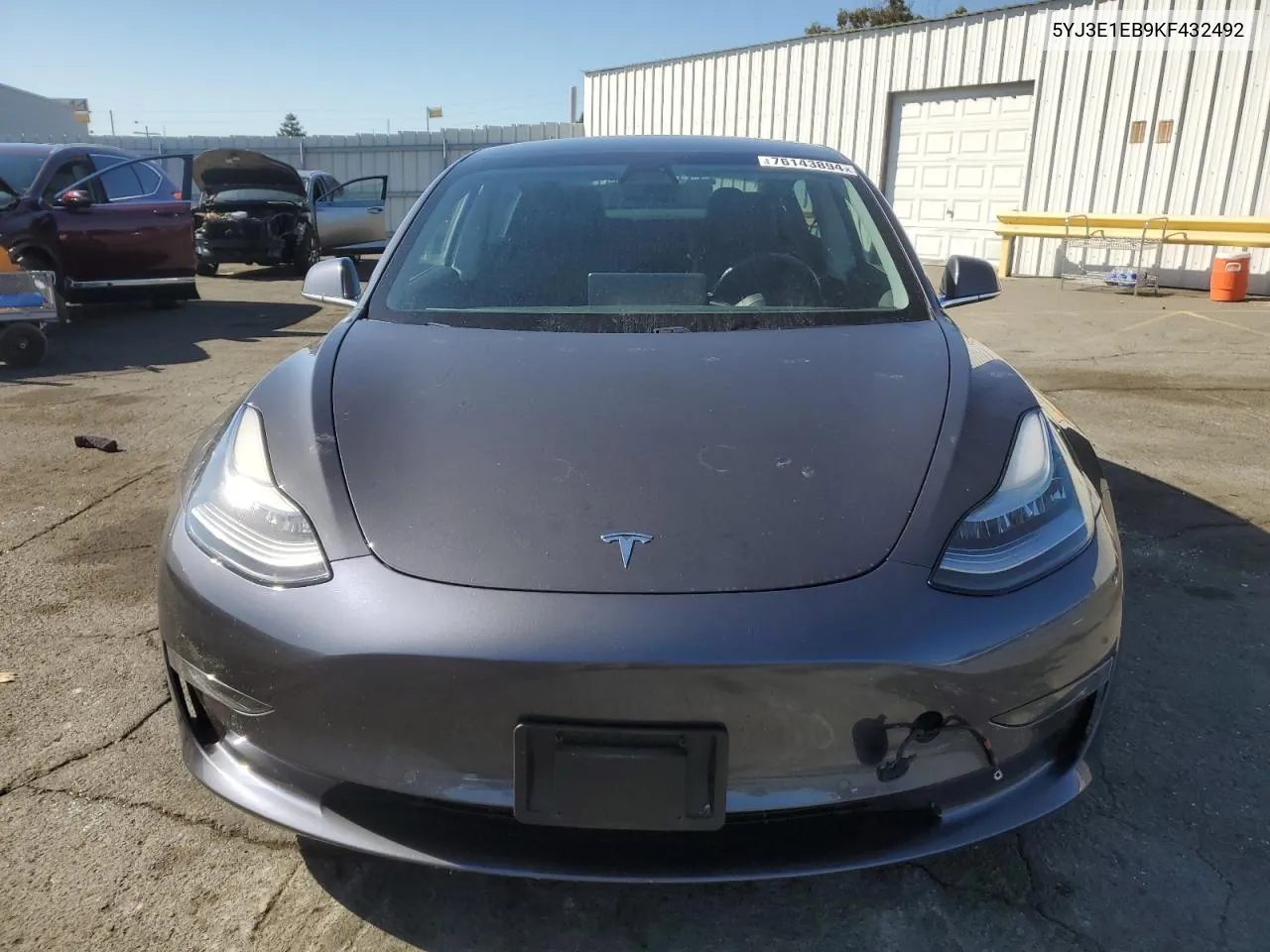 2019 Tesla Model 3 VIN: 5YJ3E1EB9KF432492 Lot: 76143894