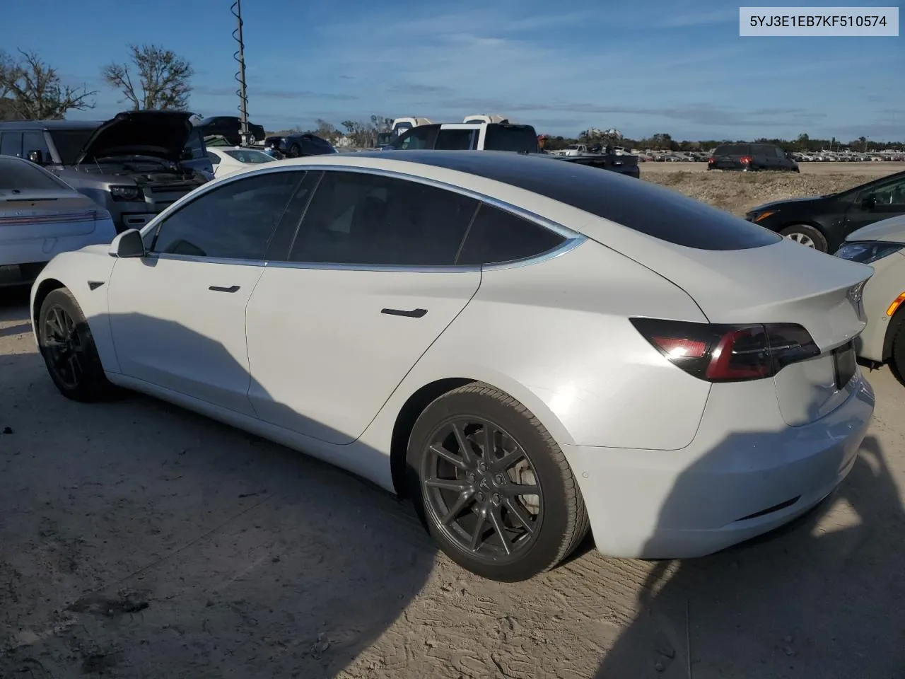 2019 Tesla Model 3 VIN: 5YJ3E1EB7KF510574 Lot: 76387624