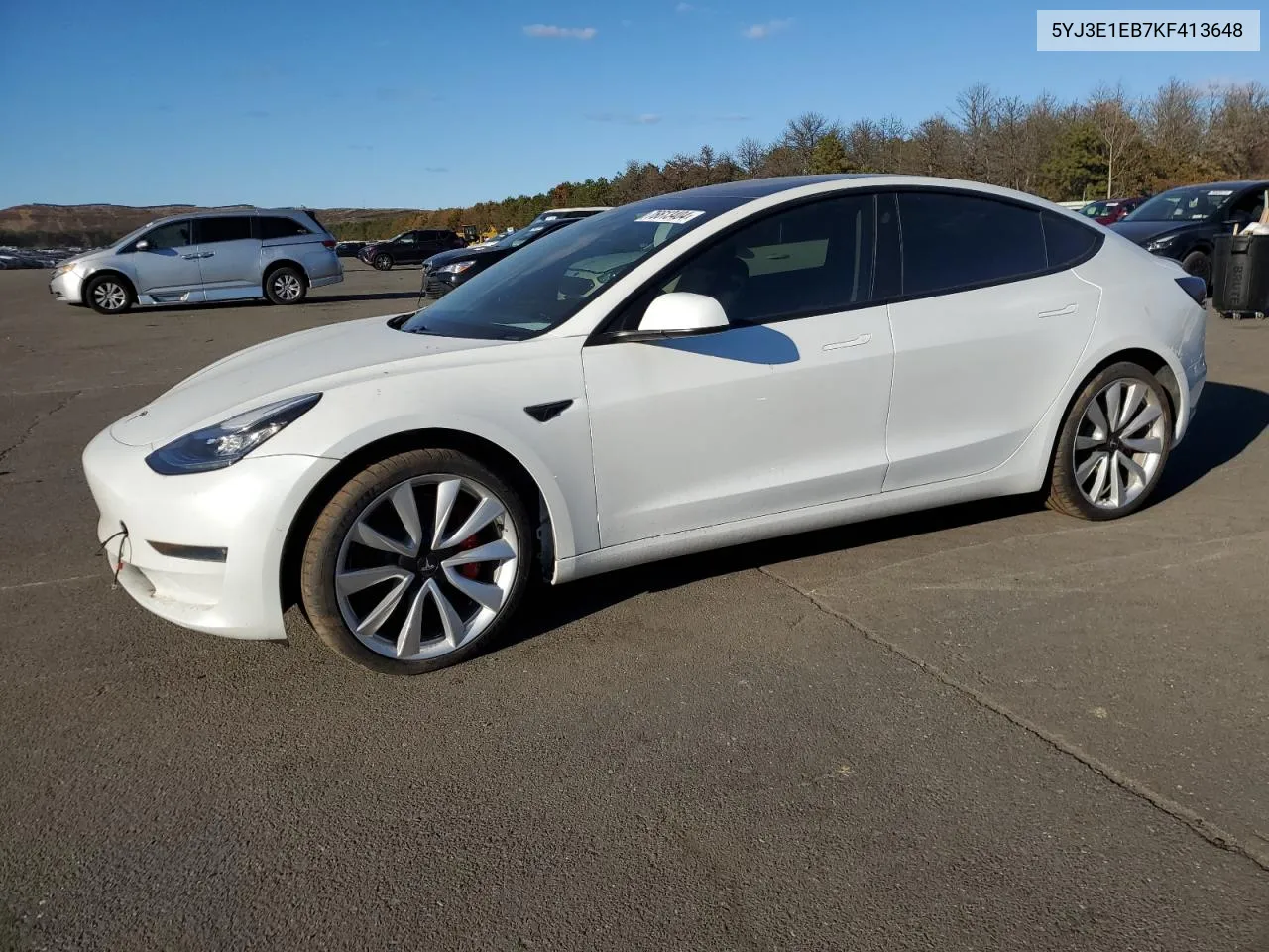 2019 Tesla Model 3 VIN: 5YJ3E1EB7KF413648 Lot: 76613404