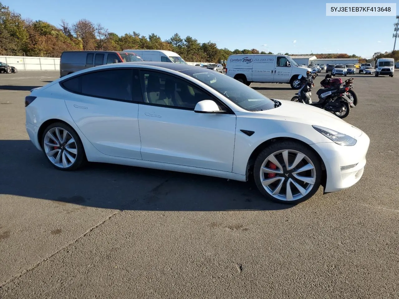 2019 Tesla Model 3 VIN: 5YJ3E1EB7KF413648 Lot: 76613404