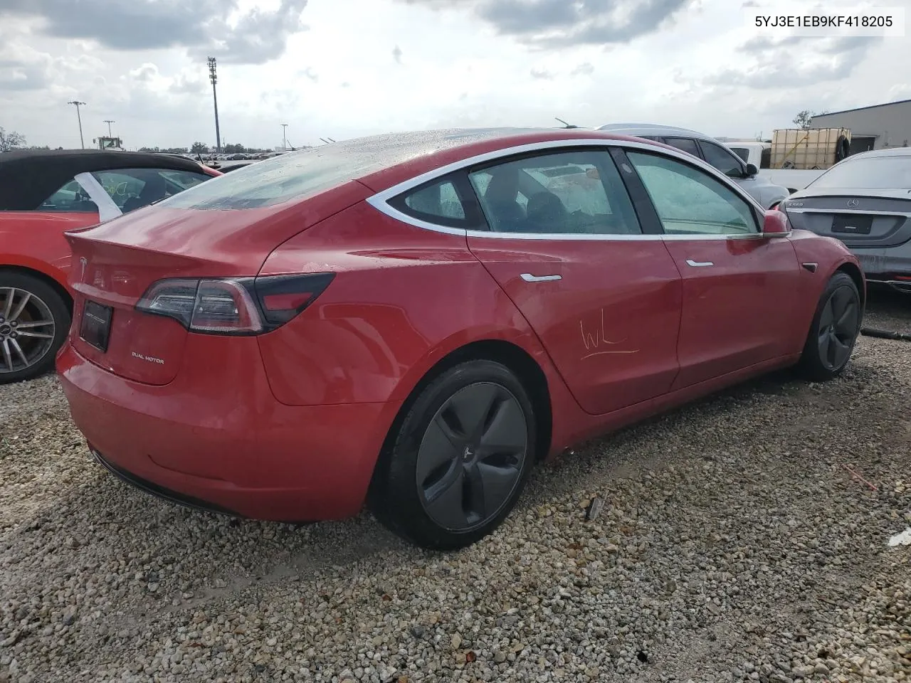 2019 Tesla Model 3 VIN: 5YJ3E1EB9KF418205 Lot: 76760434