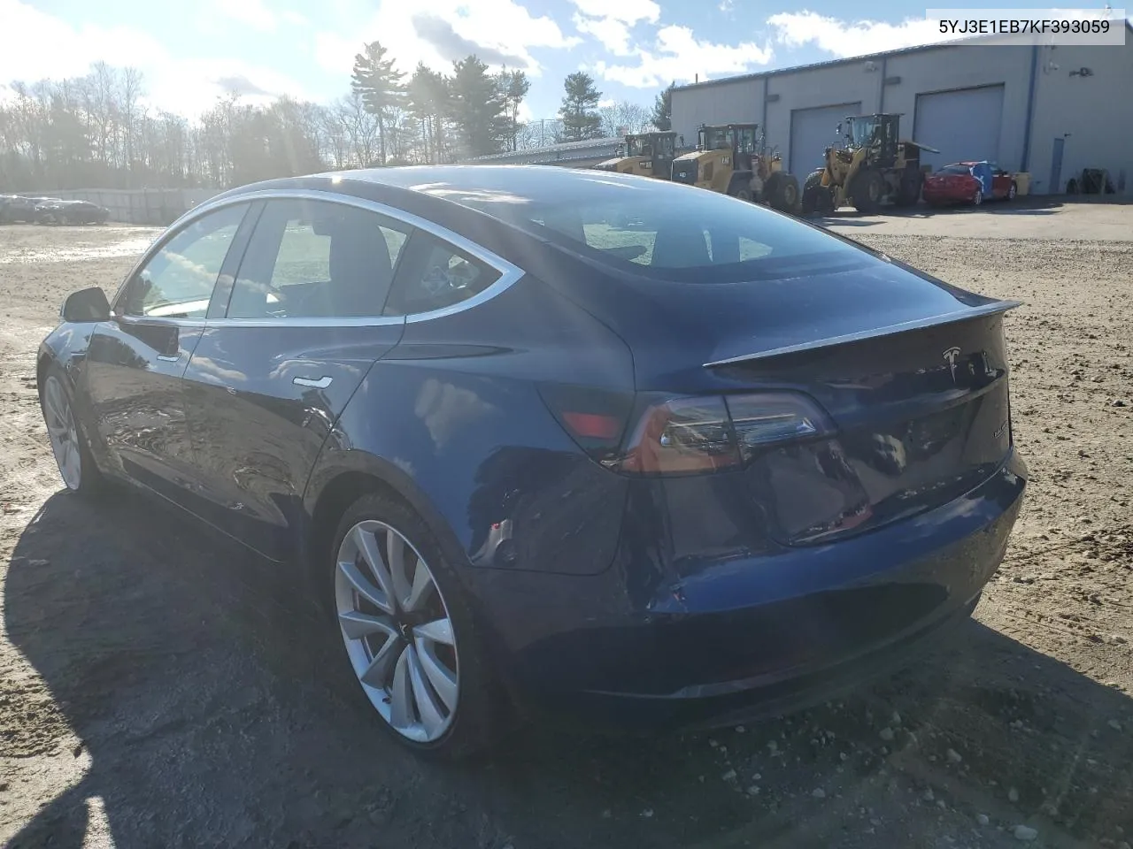 2019 Tesla Model 3 VIN: 5YJ3E1EB7KF393059 Lot: 76763143