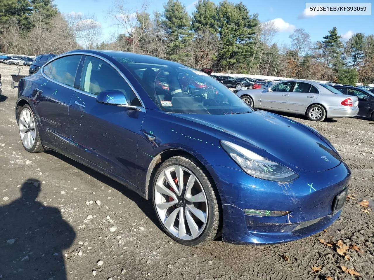 2019 Tesla Model 3 VIN: 5YJ3E1EB7KF393059 Lot: 76763143