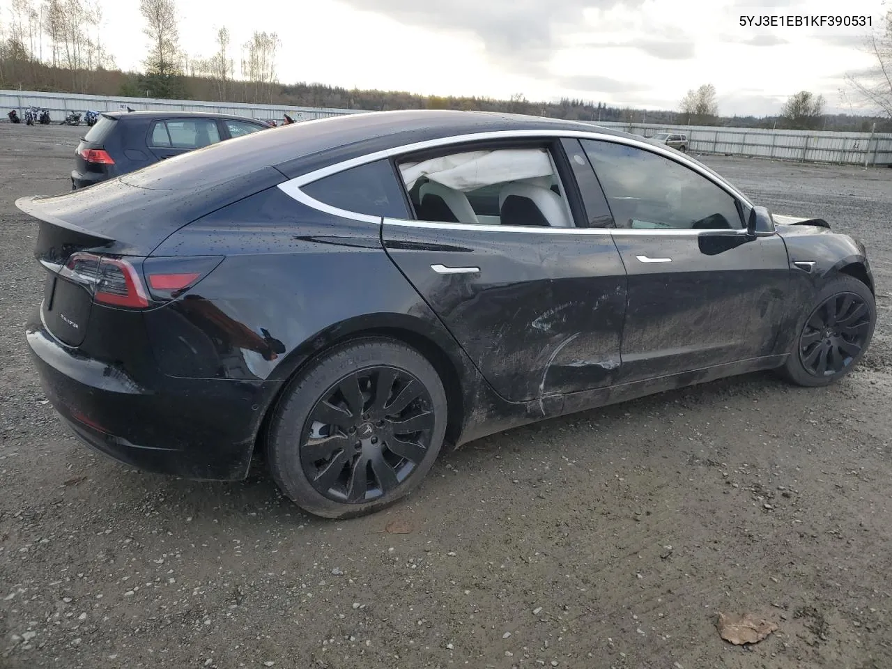 2019 Tesla Model 3 VIN: 5YJ3E1EB1KF390531 Lot: 77202794