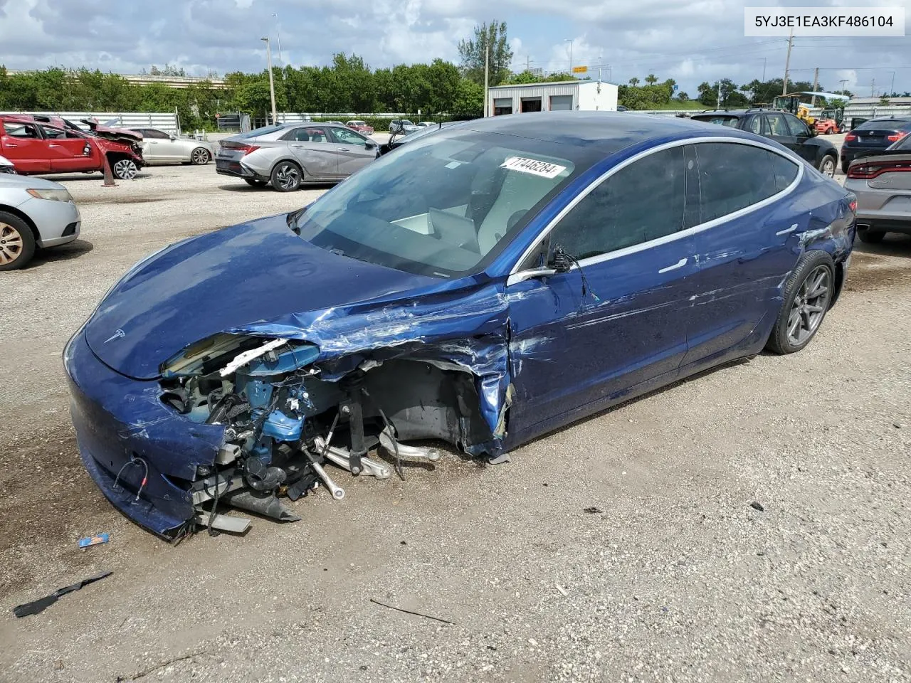 2019 Tesla Model 3 VIN: 5YJ3E1EA3KF486104 Lot: 77446284