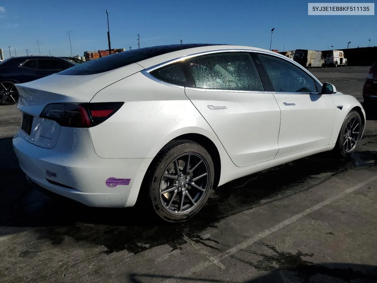 2019 Tesla Model 3 VIN: 5YJ3E1EB8KF511135 Lot: 78430154