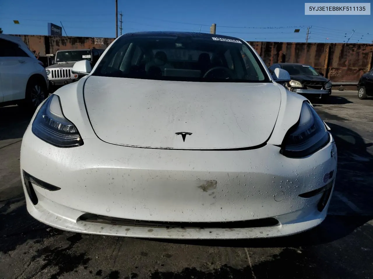 2019 Tesla Model 3 VIN: 5YJ3E1EB8KF511135 Lot: 78430154