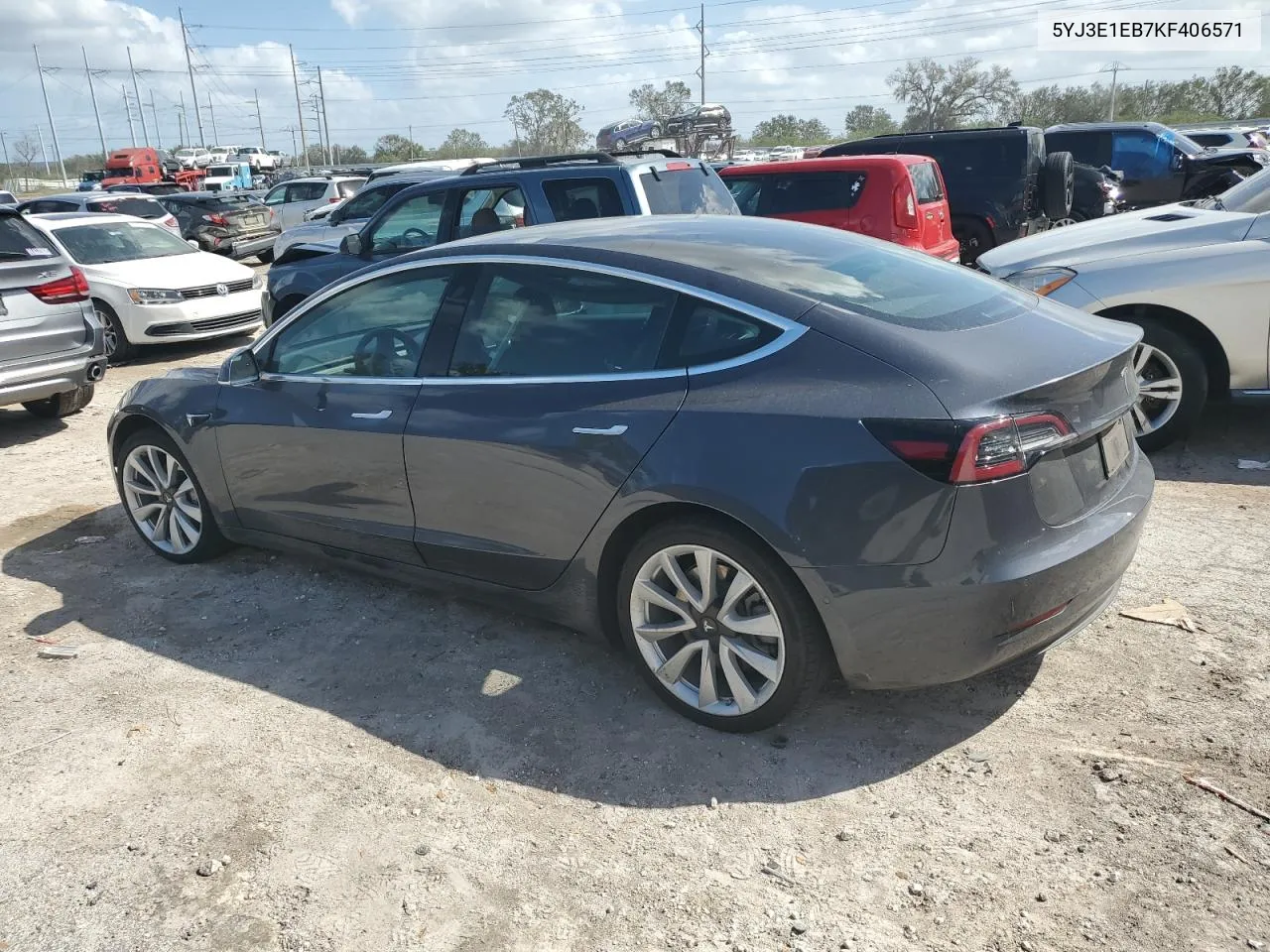 2019 Tesla Model 3 VIN: 5YJ3E1EB7KF406571 Lot: 78480064