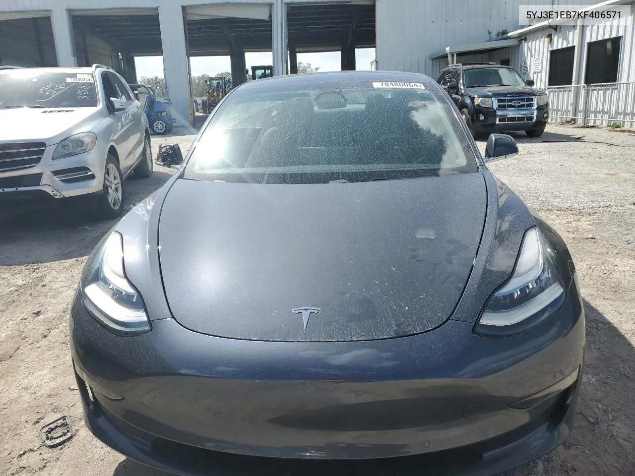 2019 Tesla Model 3 VIN: 5YJ3E1EB7KF406571 Lot: 78480064