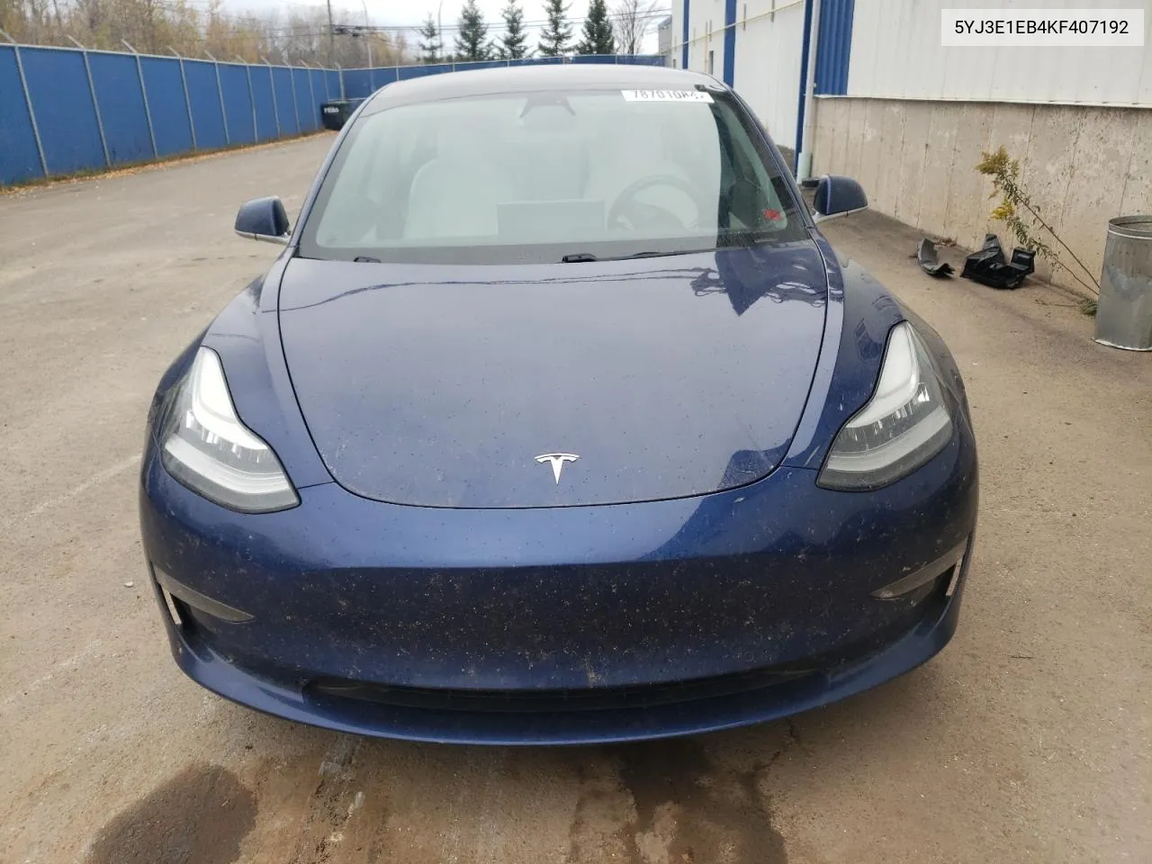 2019 Tesla Model 3 VIN: 5YJ3E1EB4KF407192 Lot: 78701084