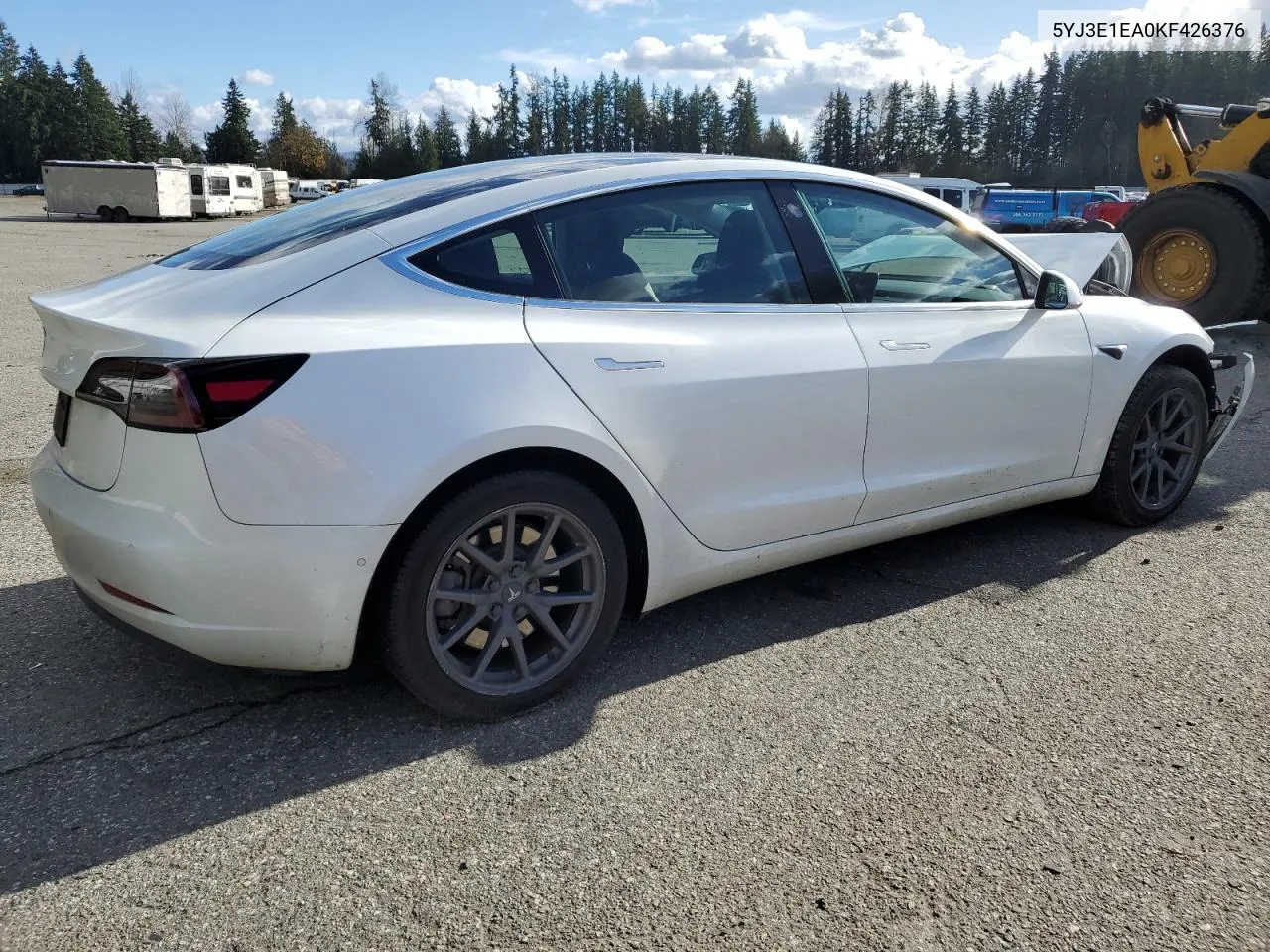 2019 Tesla Model 3 VIN: 5YJ3E1EA0KF426376 Lot: 79147584