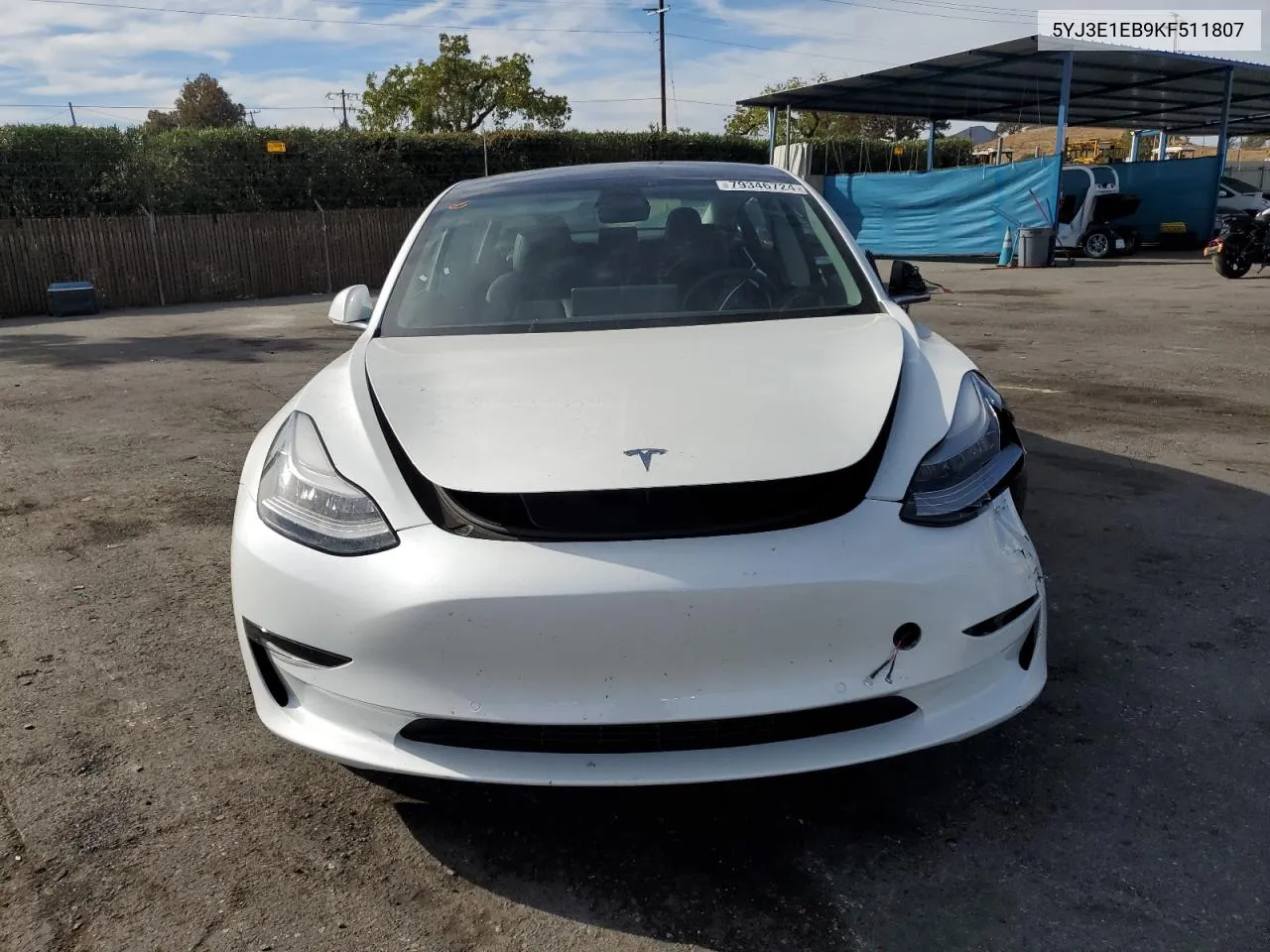 2019 Tesla Model 3 VIN: 5YJ3E1EB9KF511807 Lot: 79346724