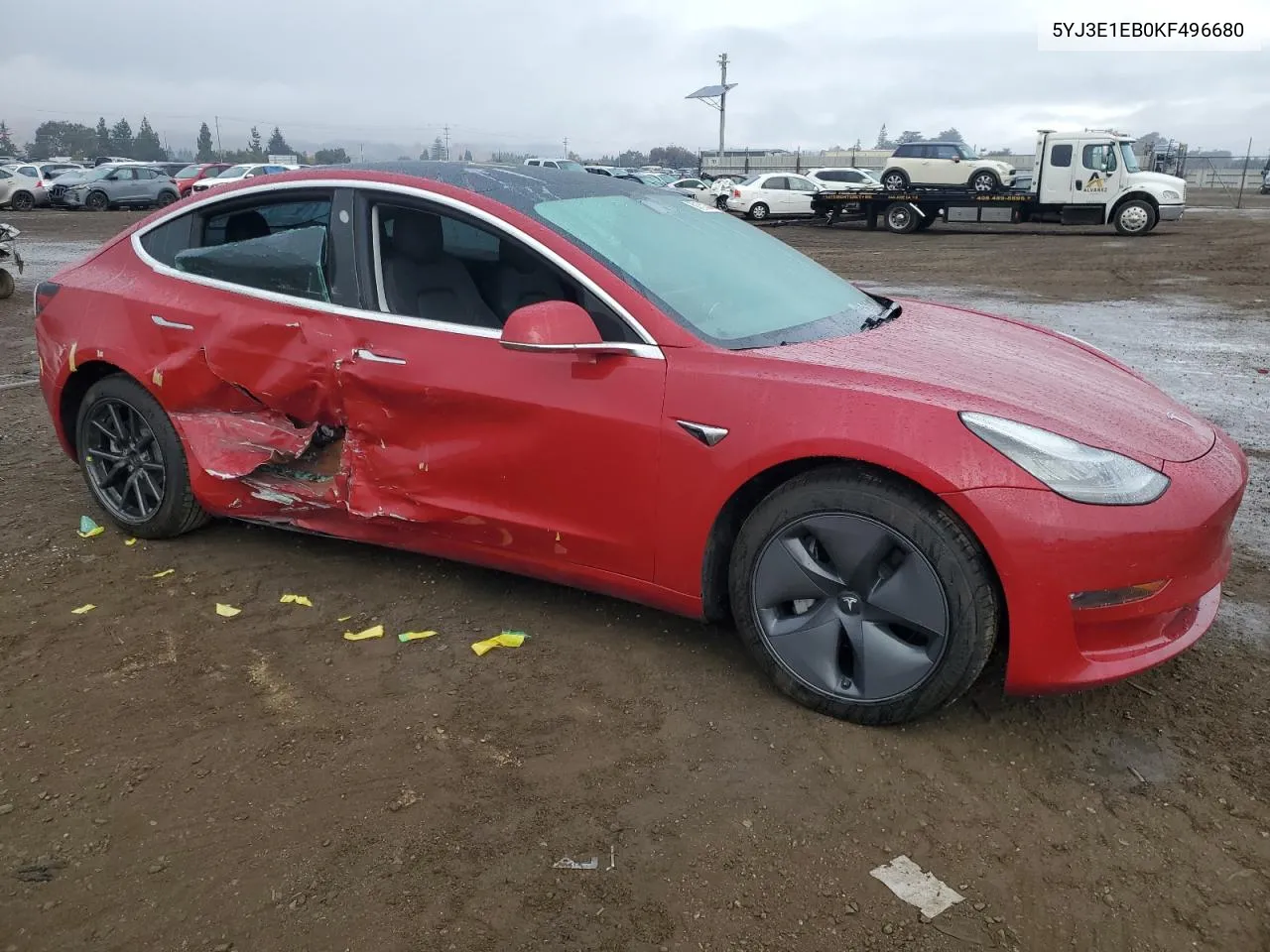 2019 Tesla Model 3 VIN: 5YJ3E1EB0KF496680 Lot: 80151284