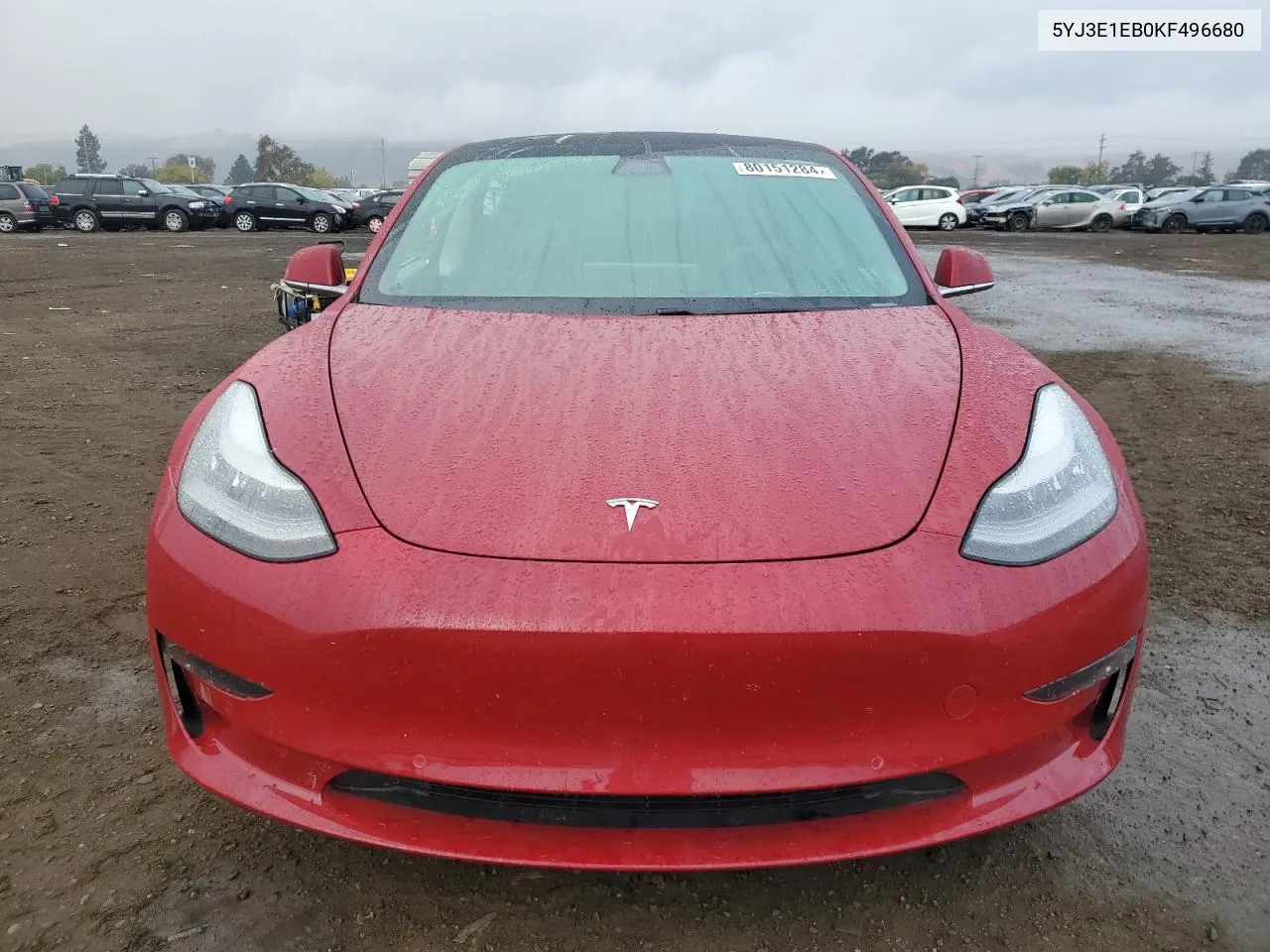 2019 Tesla Model 3 VIN: 5YJ3E1EB0KF496680 Lot: 80151284