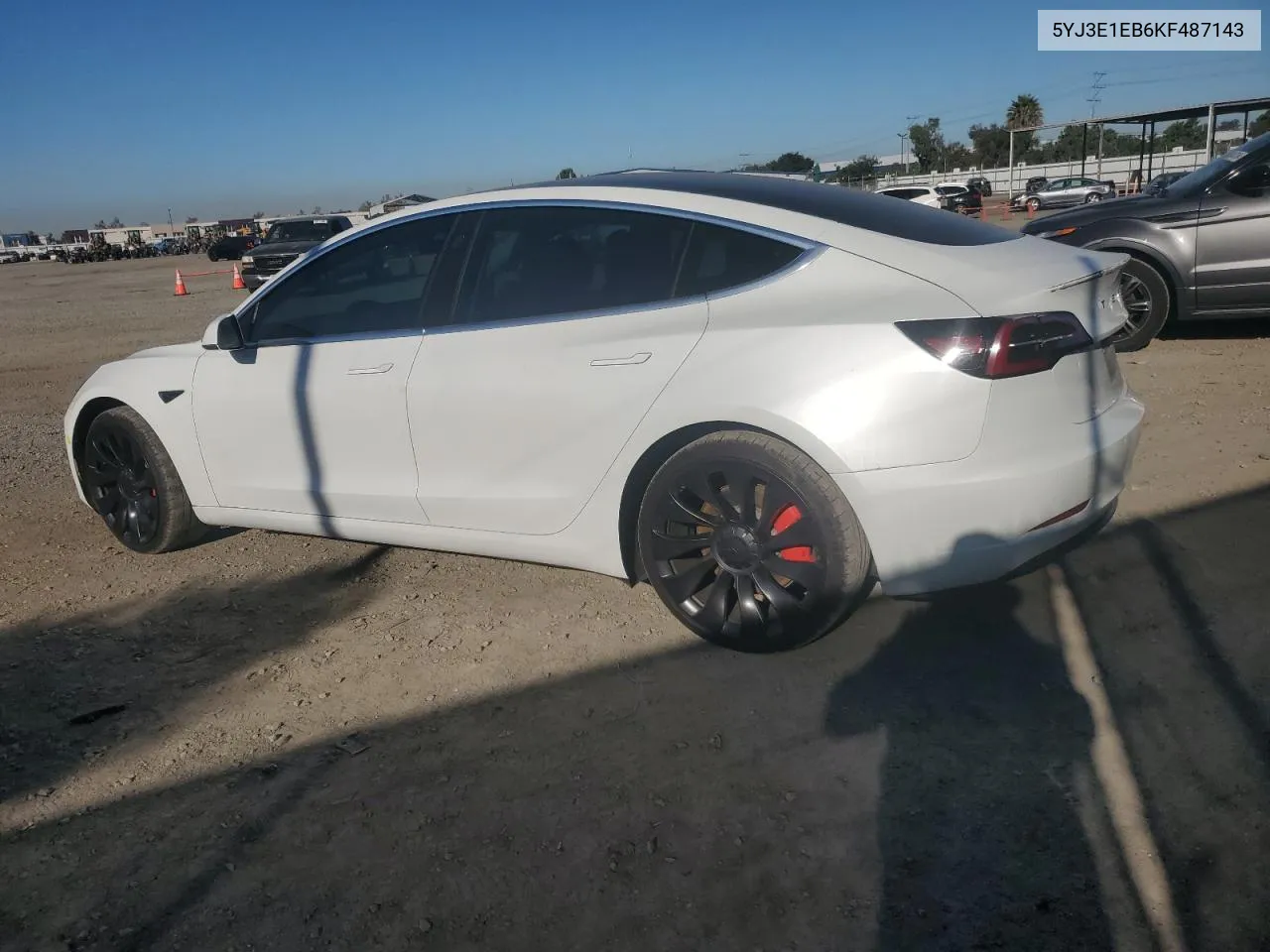 2019 Tesla Model 3 VIN: 5YJ3E1EB6KF487143 Lot: 80756114