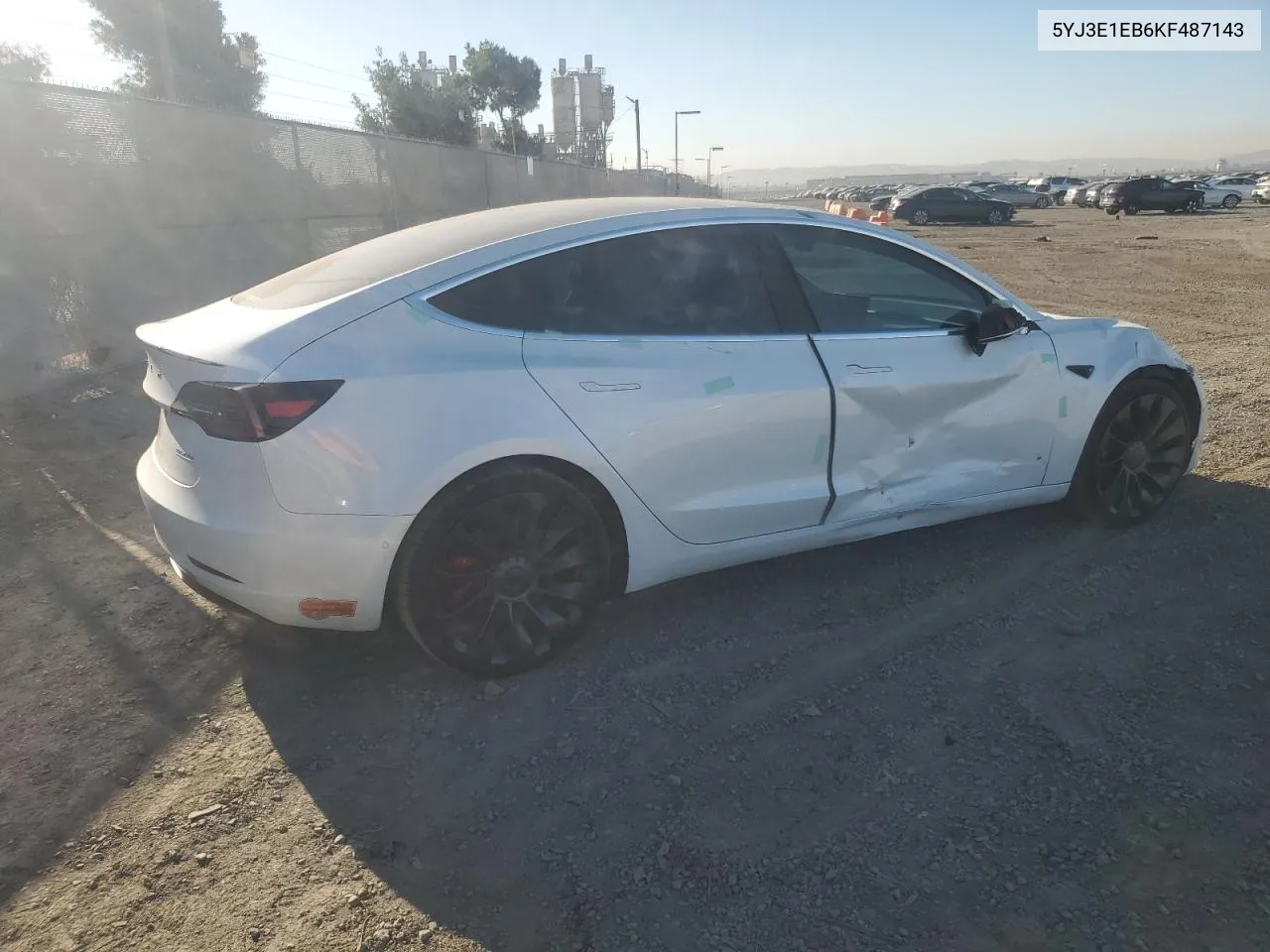 2019 Tesla Model 3 VIN: 5YJ3E1EB6KF487143 Lot: 80756114