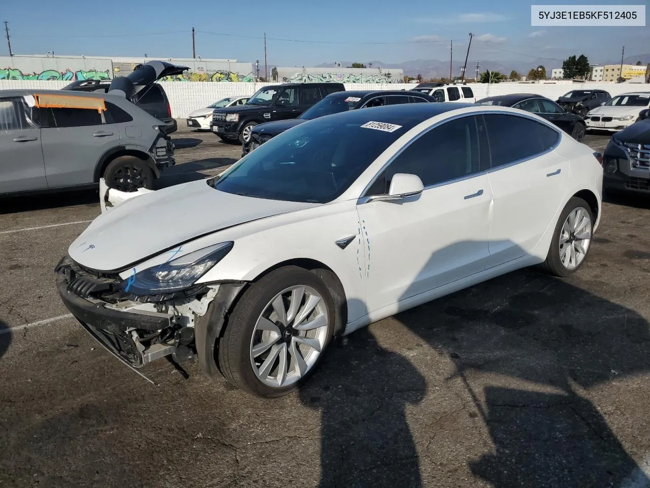 2019 Tesla Model 3 VIN: 5YJ3E1EB5KF512405 Lot: 81259084