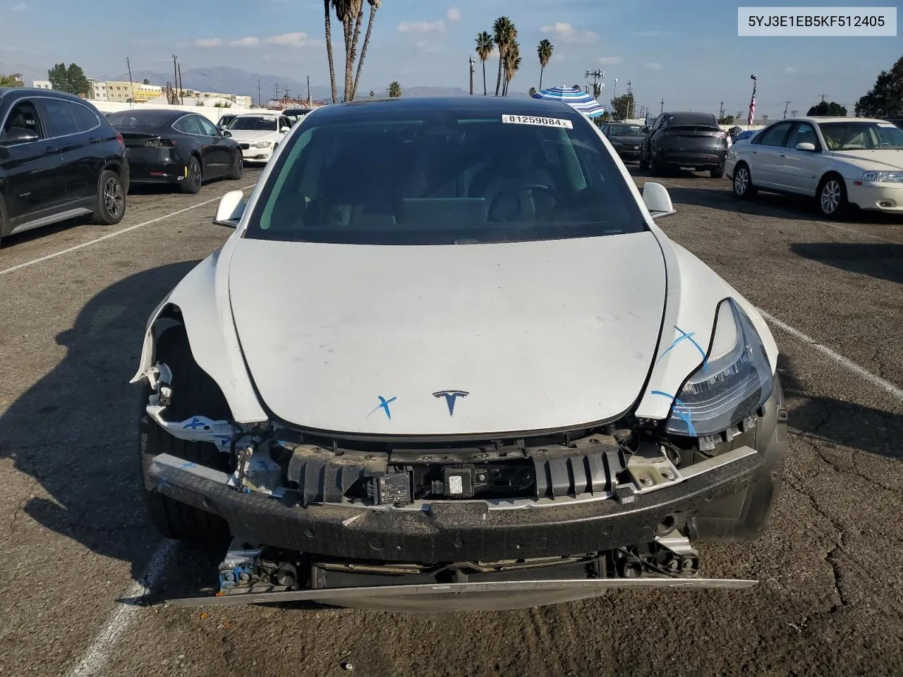 2019 Tesla Model 3 VIN: 5YJ3E1EB5KF512405 Lot: 81259084