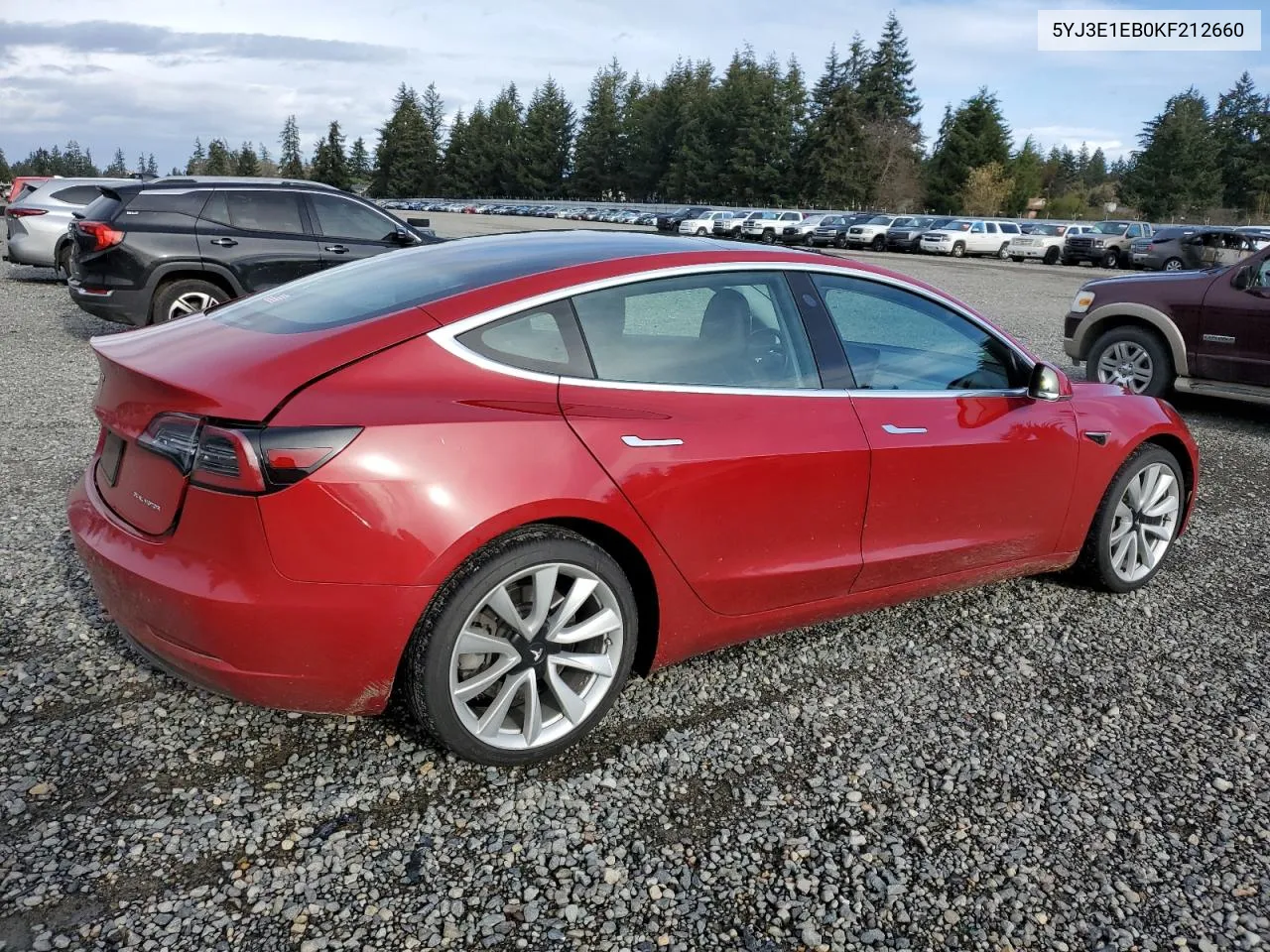 2019 Tesla Model 3 VIN: 5YJ3E1EB0KF212660 Lot: 81851654