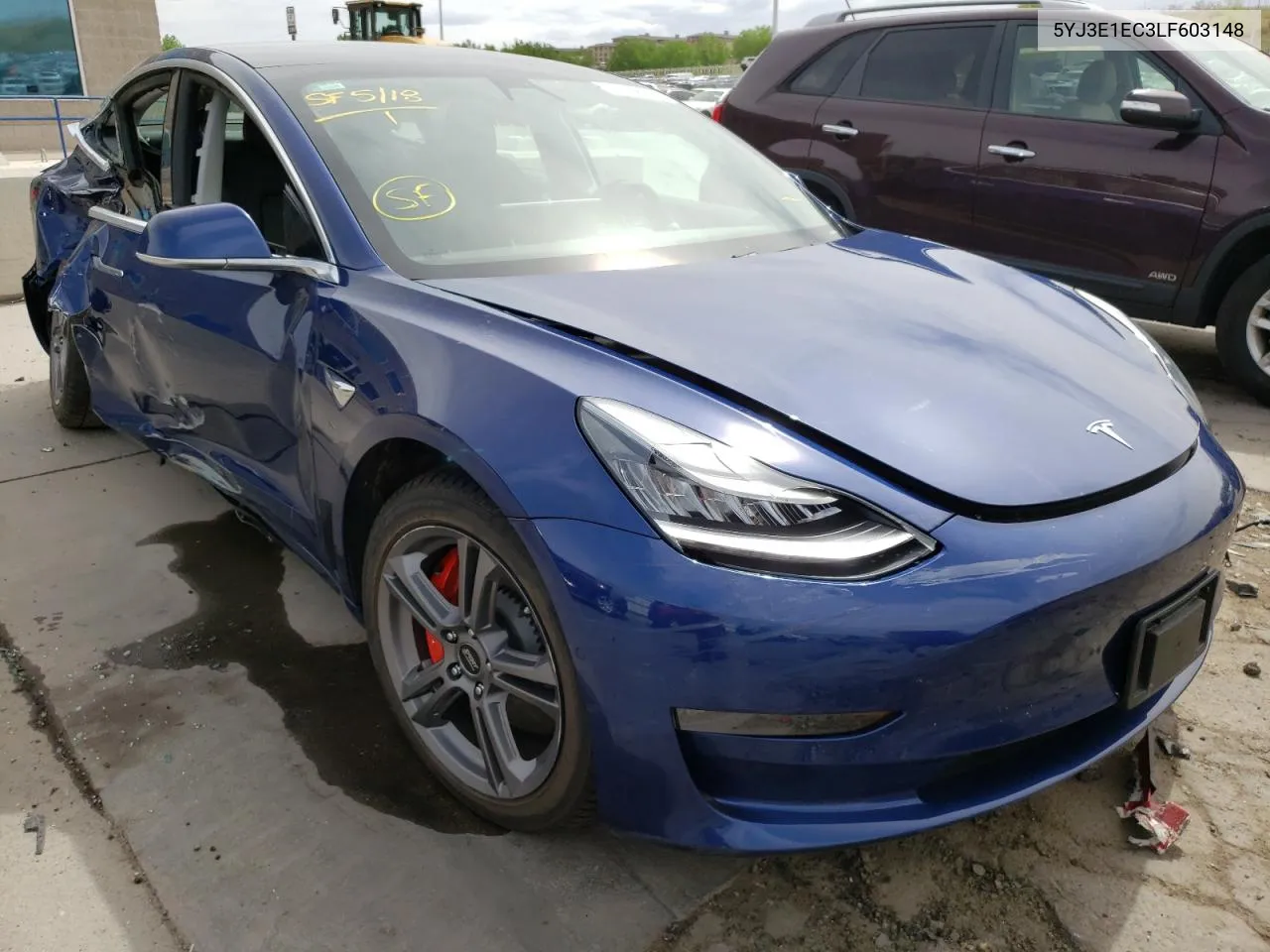 2020 Tesla Model 3 VIN: 5YJ3E1EC3LF603148 Lot: 46188012