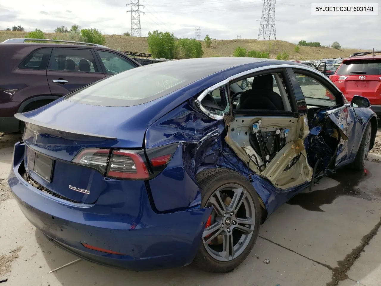 2020 Tesla Model 3 VIN: 5YJ3E1EC3LF603148 Lot: 46188012