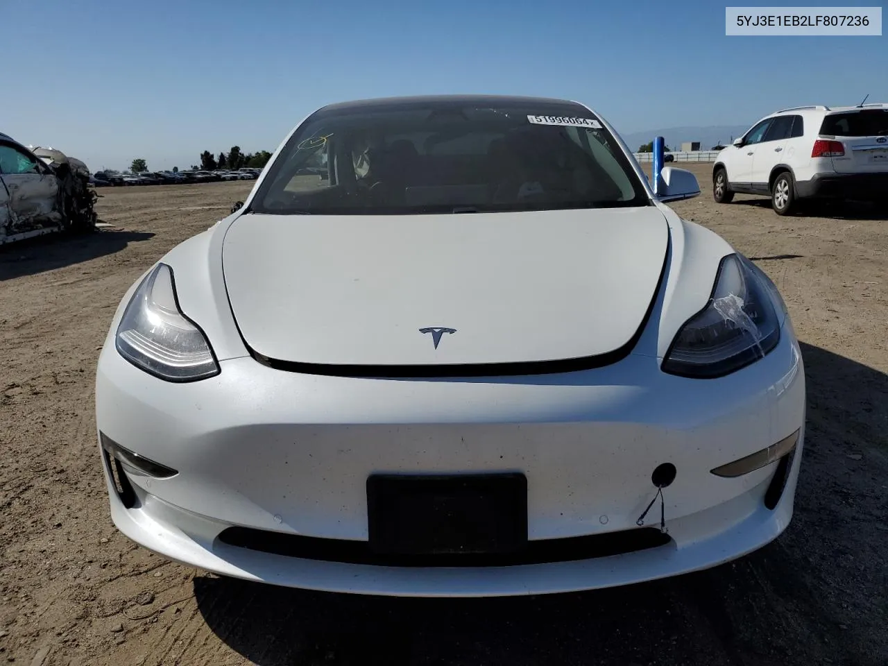 2020 Tesla Model 3 VIN: 5YJ3E1EB2LF807236 Lot: 51996064