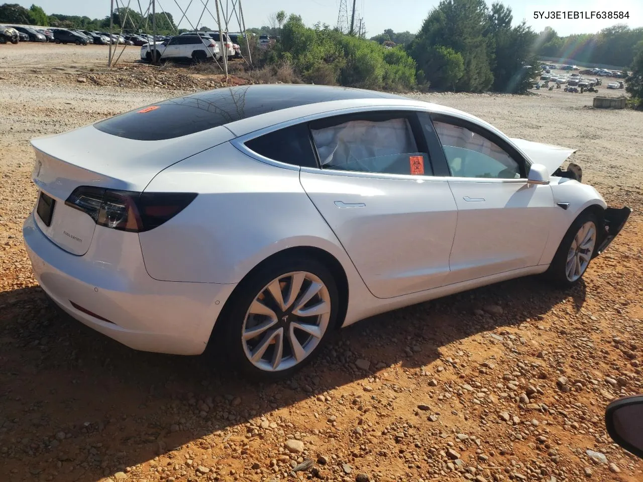 2020 Tesla Model 3 VIN: 5YJ3E1EB1LF638584 Lot: 60026384