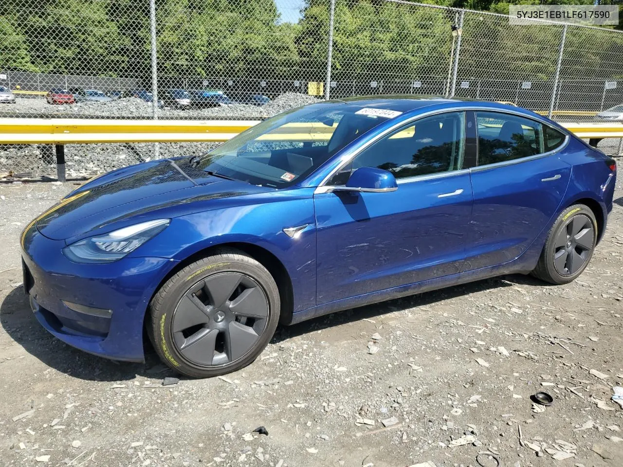 2020 Tesla Model 3 VIN: 5YJ3E1EB1LF617590 Lot: 60197044