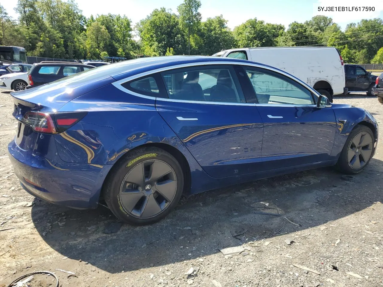 2020 Tesla Model 3 VIN: 5YJ3E1EB1LF617590 Lot: 60197044