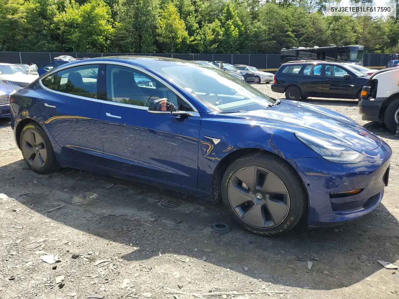 2020 Tesla Model 3 VIN: 5YJ3E1EB1LF617590 Lot: 60197044