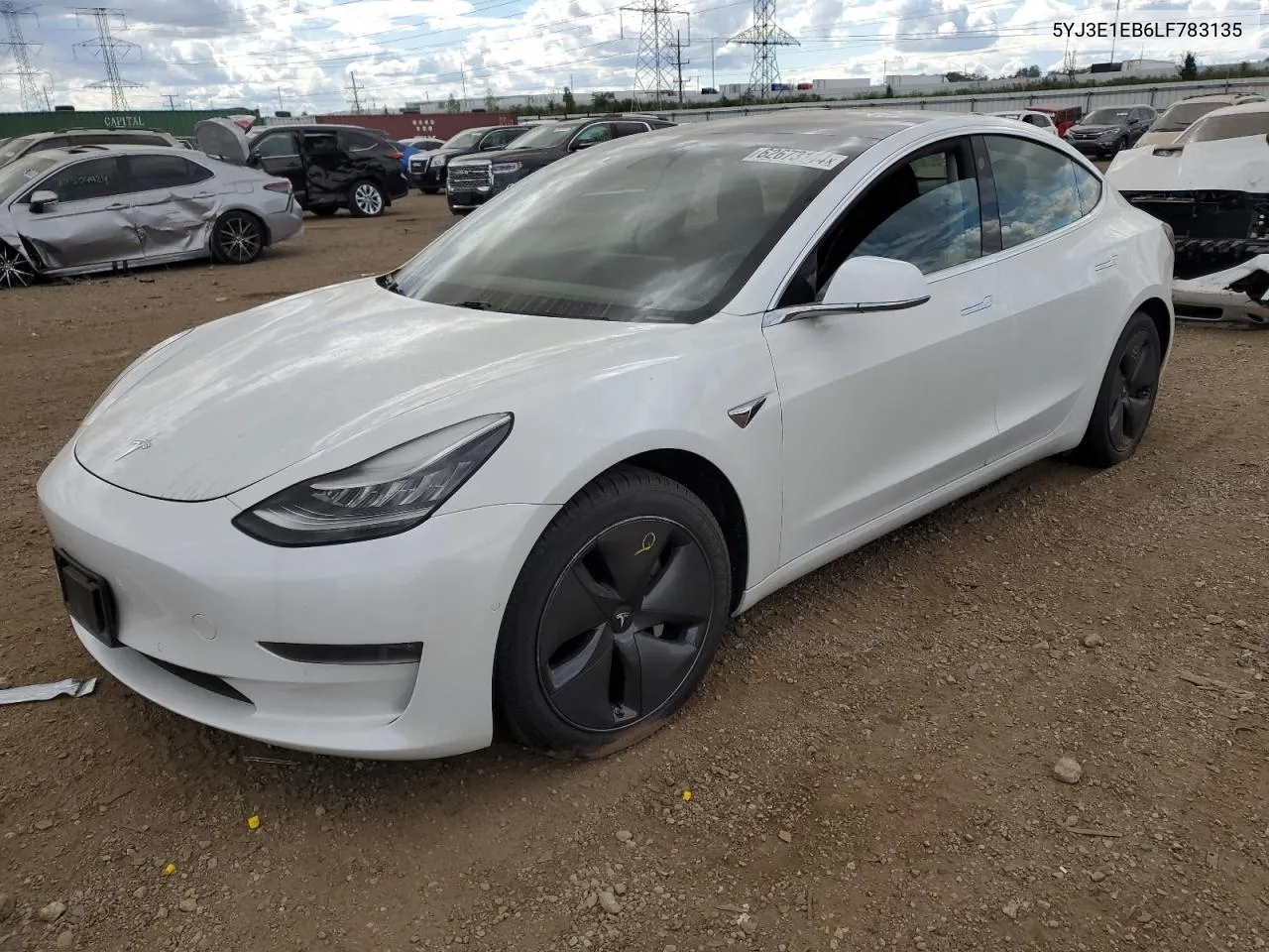 2020 Tesla Model 3 VIN: 5YJ3E1EB6LF783135 Lot: 62673144