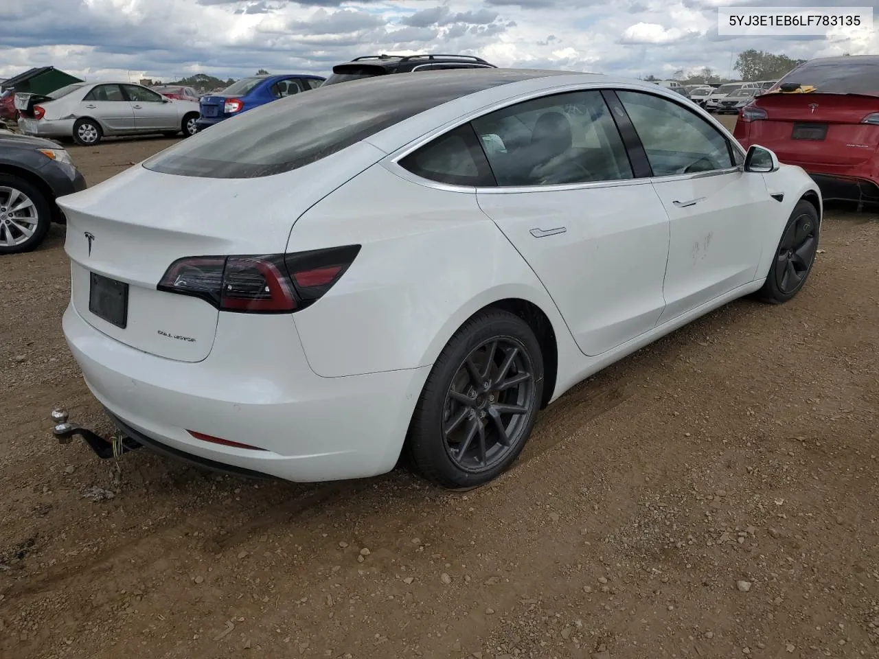 2020 Tesla Model 3 VIN: 5YJ3E1EB6LF783135 Lot: 62673144