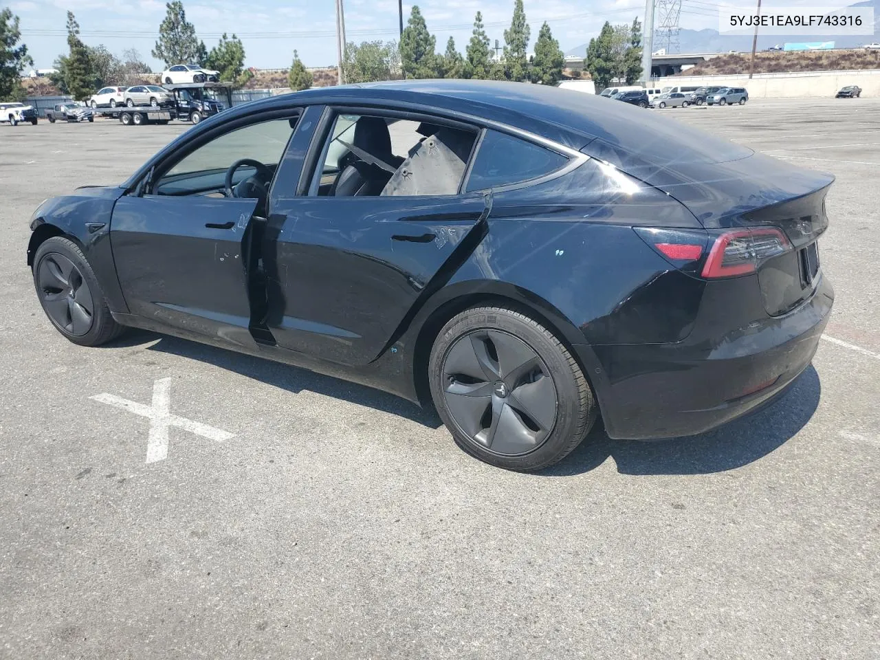 2020 Tesla Model 3 VIN: 5YJ3E1EA9LF743316 Lot: 65673254