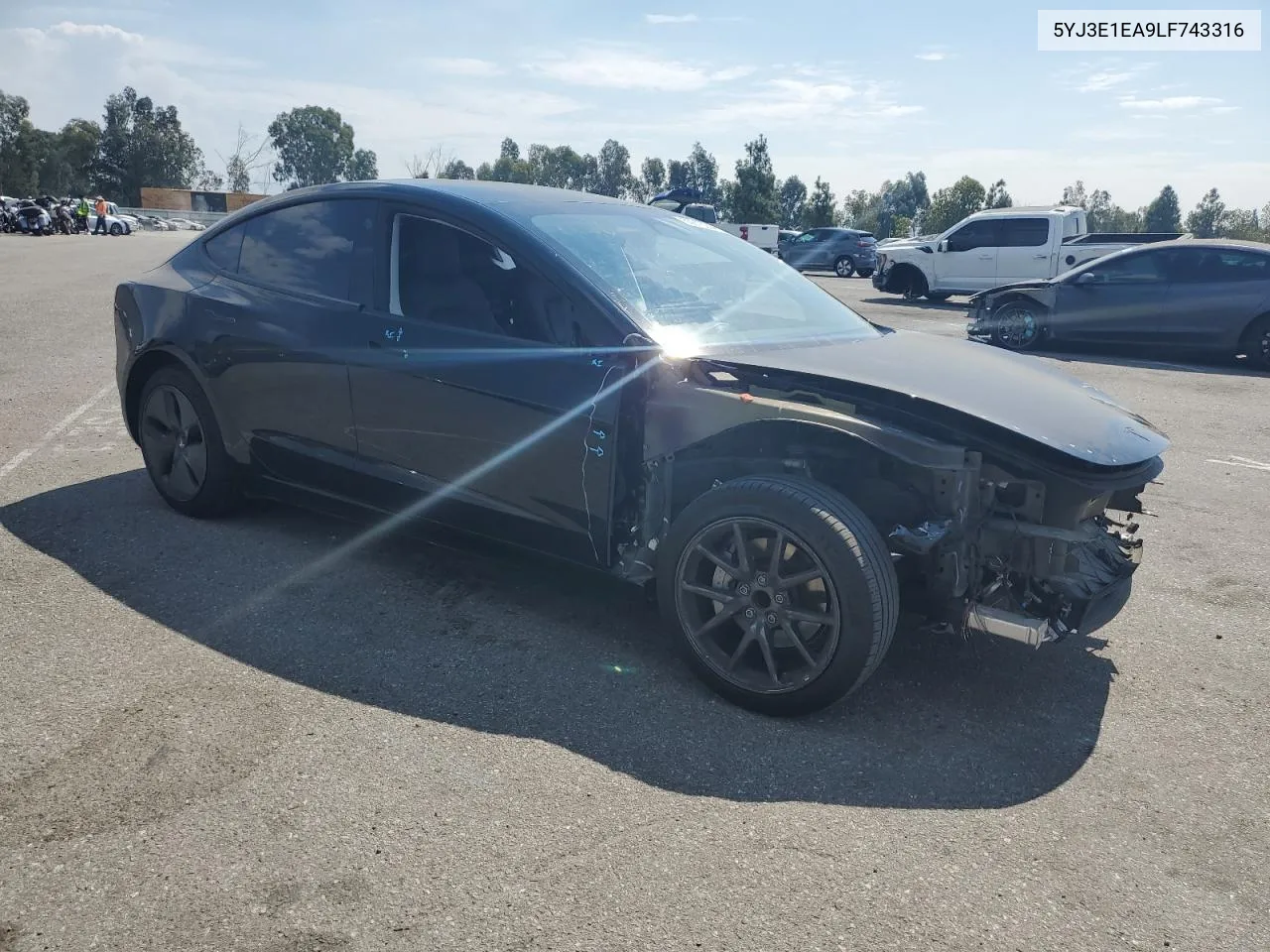 2020 Tesla Model 3 VIN: 5YJ3E1EA9LF743316 Lot: 65673254