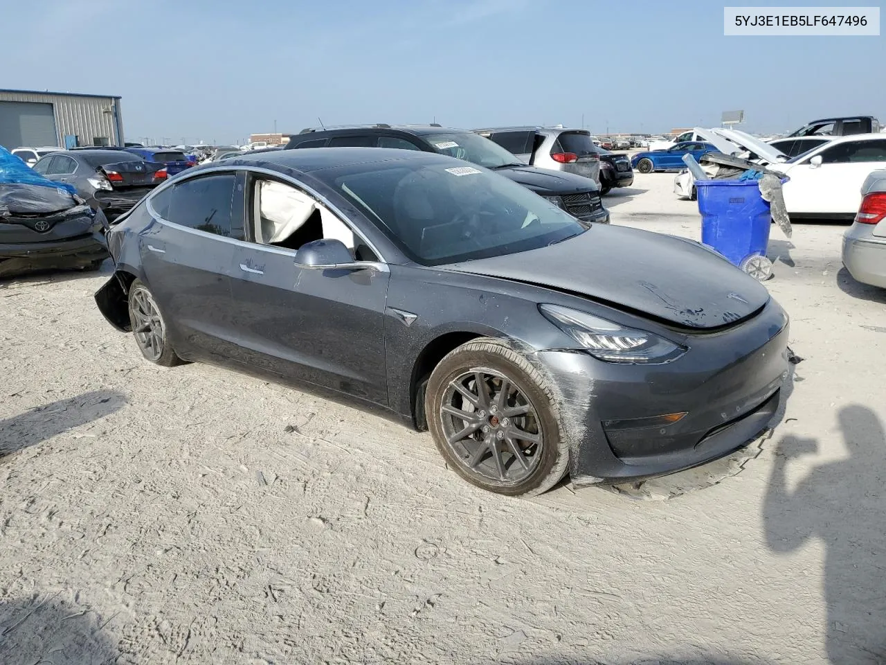 2020 Tesla Model 3 VIN: 5YJ3E1EB5LF647496 Lot: 65838974