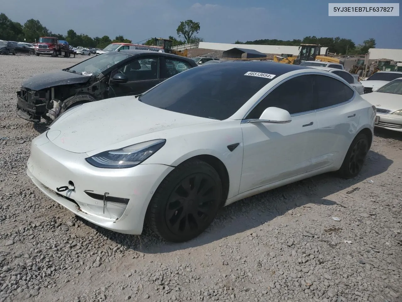 2020 Tesla Model 3 VIN: 5YJ3E1EB7LF637827 Lot: 66513654