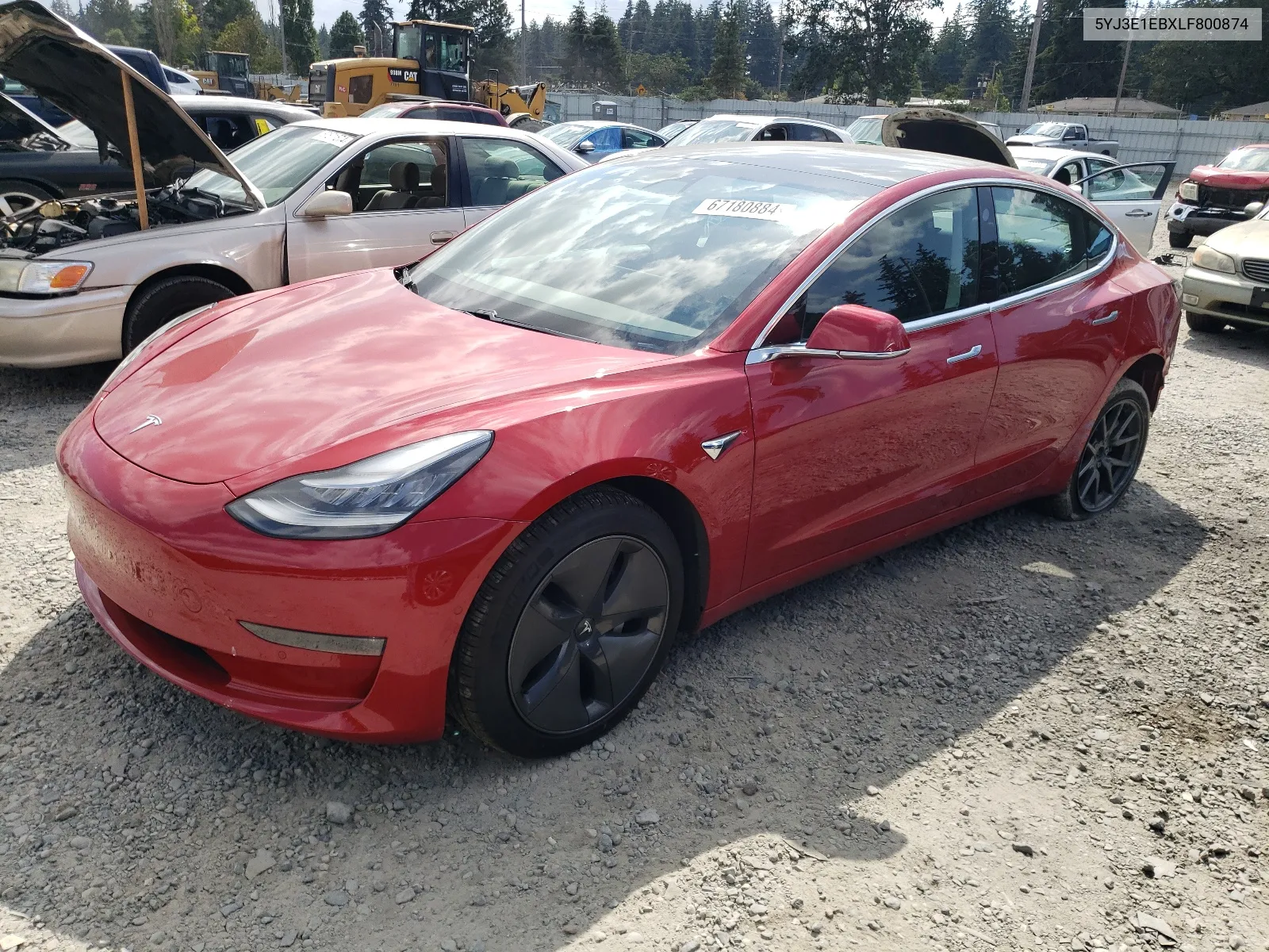 2020 Tesla Model 3 VIN: 5YJ3E1EBXLF800874 Lot: 67180884