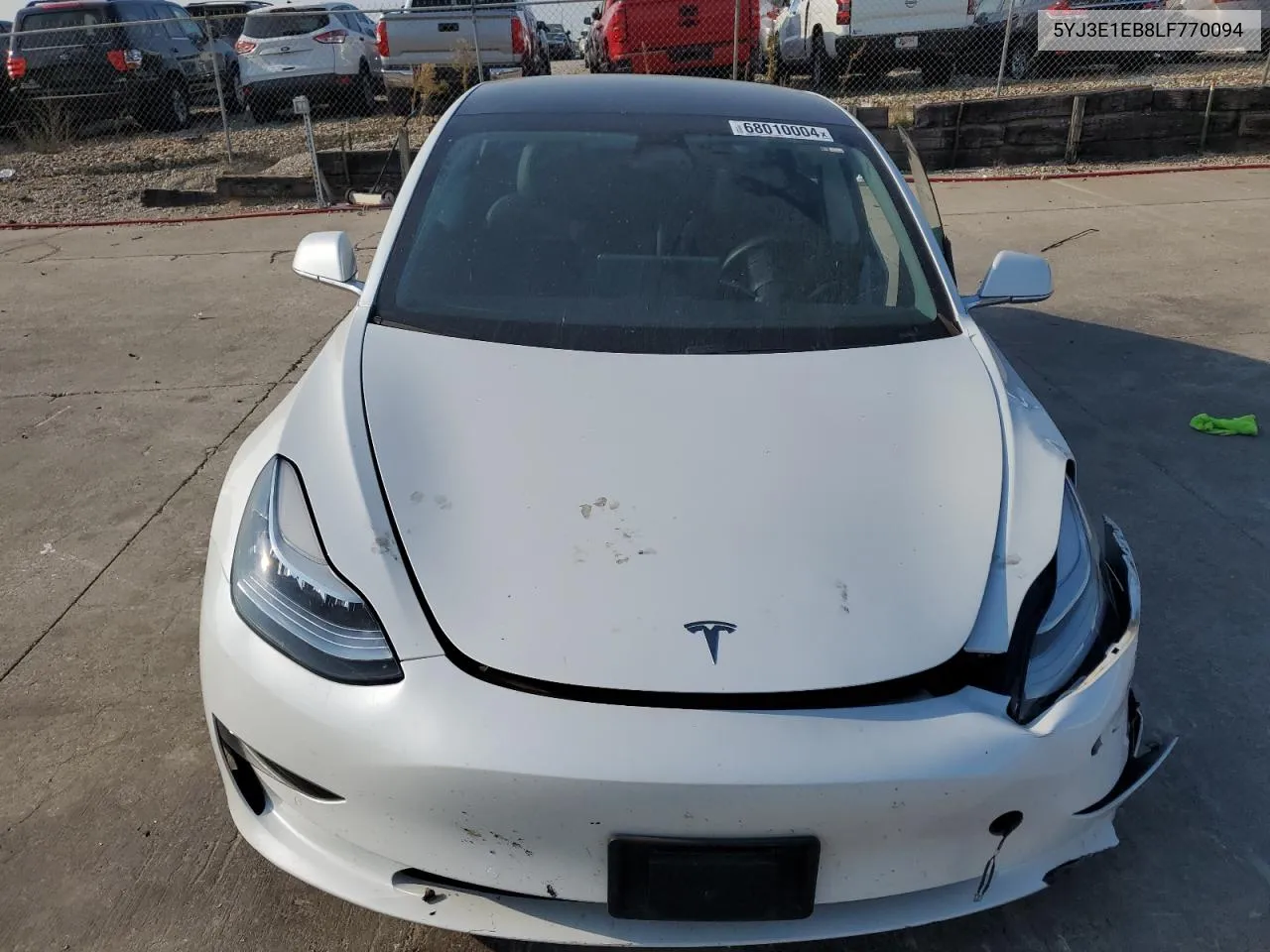 2020 Tesla Model 3 VIN: 5YJ3E1EB8LF770094 Lot: 68010004