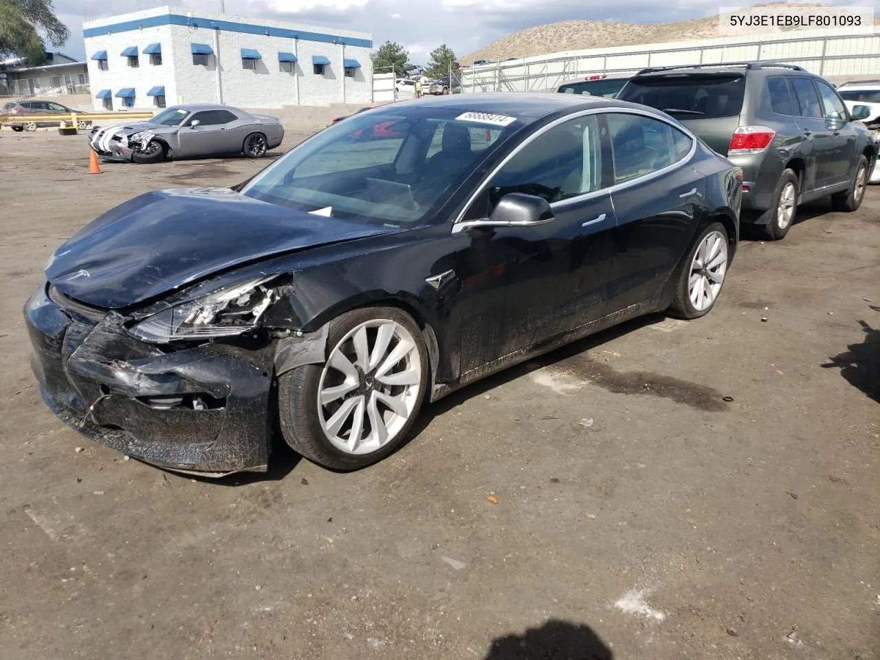 2020 Tesla Model 3 VIN: 5YJ3E1EB9LF801093 Lot: 68688414